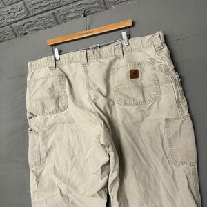 Carhartt Men Tan Relaxed Fit Cargo Work Pants Size 46x30